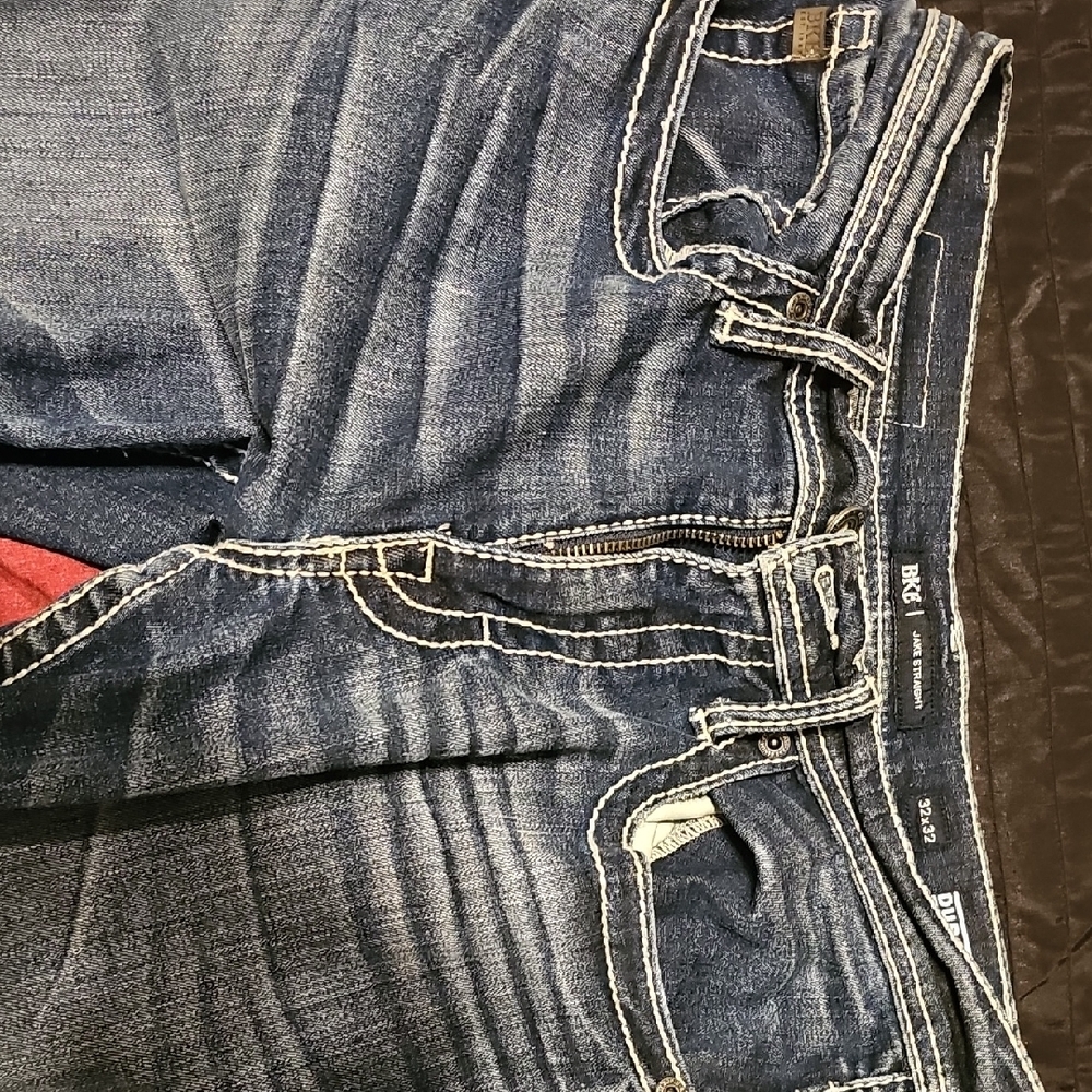 BKE Blue Boot Cut Jeans with Contrast Stitching